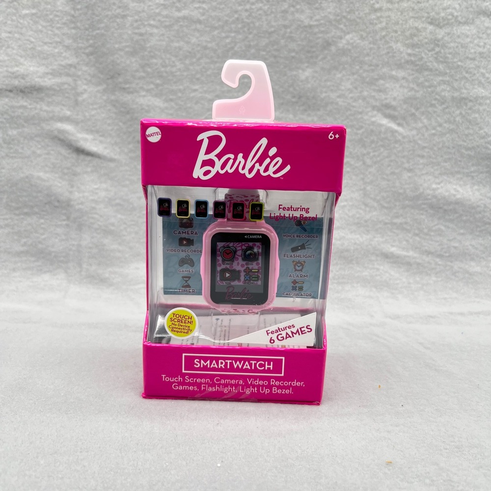 Barbie Kids Smartwatch Pink Leopard Touch Screen Camera Games BDT1130BX NEW